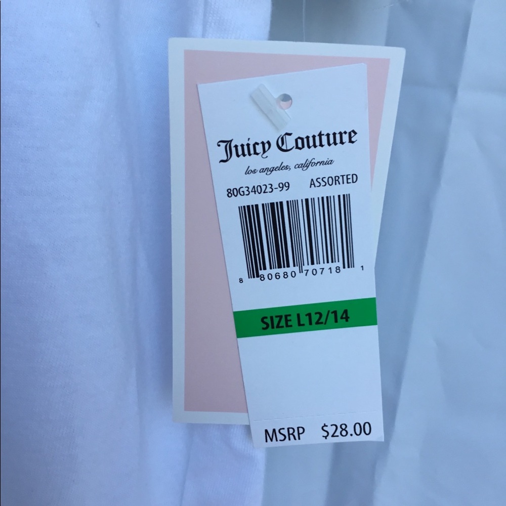 Juicy Couture Girls Cotton White Glittered T-Shirt - Picture 5 of 7